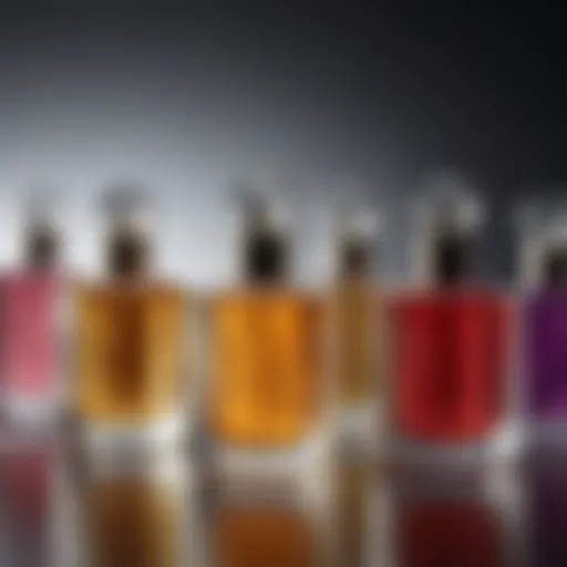 A beautiful array of diverse fragrances showcasing different scent profiles.