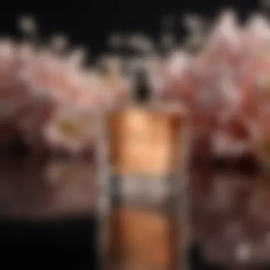 A close-up view of fragrance notes displayed artistically.