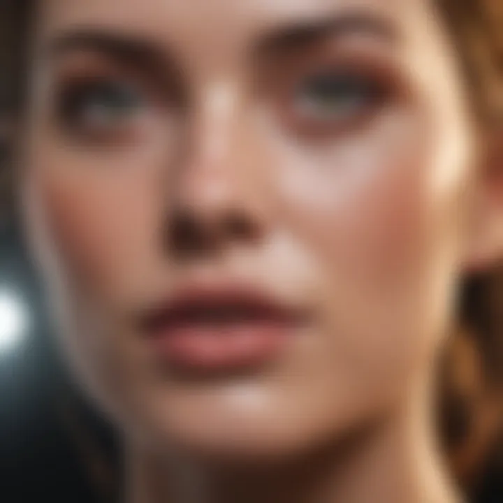 Close-up of fresh, glowing skin with natural light