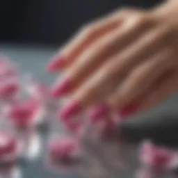 Trendy spring gel nail colors in an elegant display