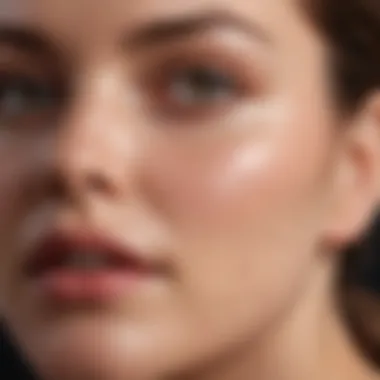 Close-up of skin prepped for epilation