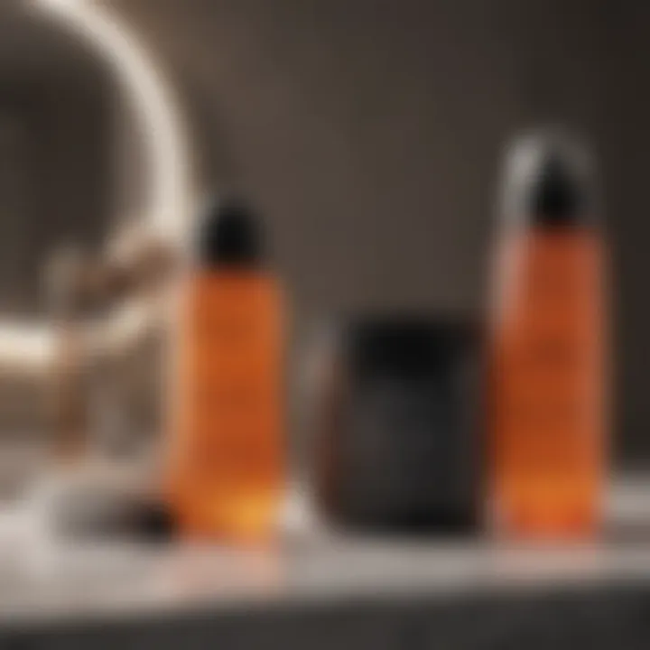 Bikini line grooming products on a vanity