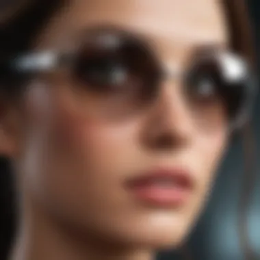 Close-up of innovative lens technology in sunglasses