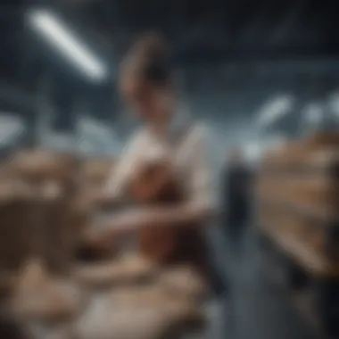 A factory scene highlighting ethical production practices in bag manufacturing