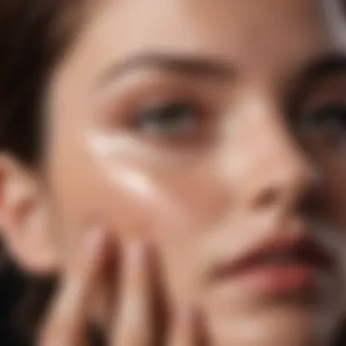Application of Serum for Enhanced Skin Health A close-up view of a person applying serum on their skin