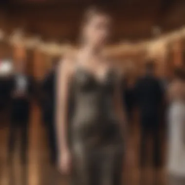 Stylish evening dress worn at a formal event