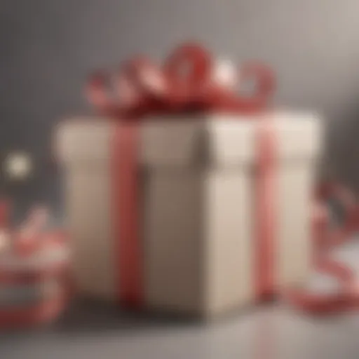 A lavishly wrapped gift box adorned with an elegant ribbon, symbolizing thoughtfulness and care.