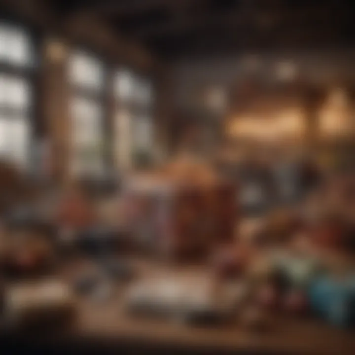 An artistic arrangement of unique handmade items, embodying creativity and uniqueness in gift selection.