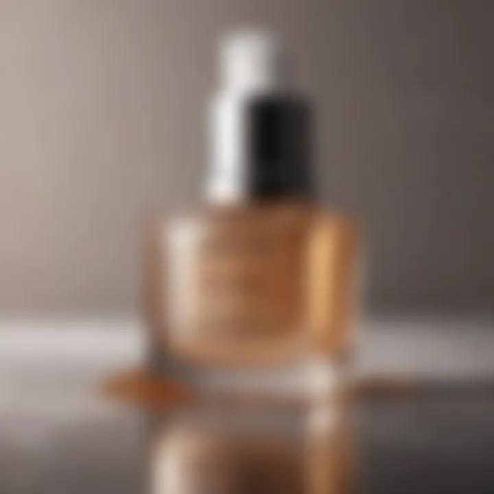 A luxurious texture of calming face serum spread on a smooth surface