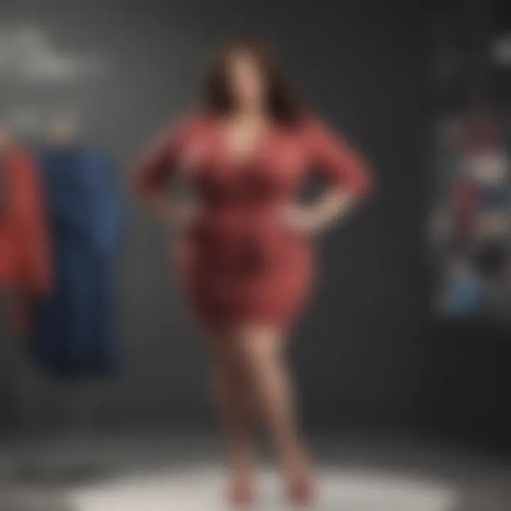 Elegant plus size outfits displayed on a stylish mannequin