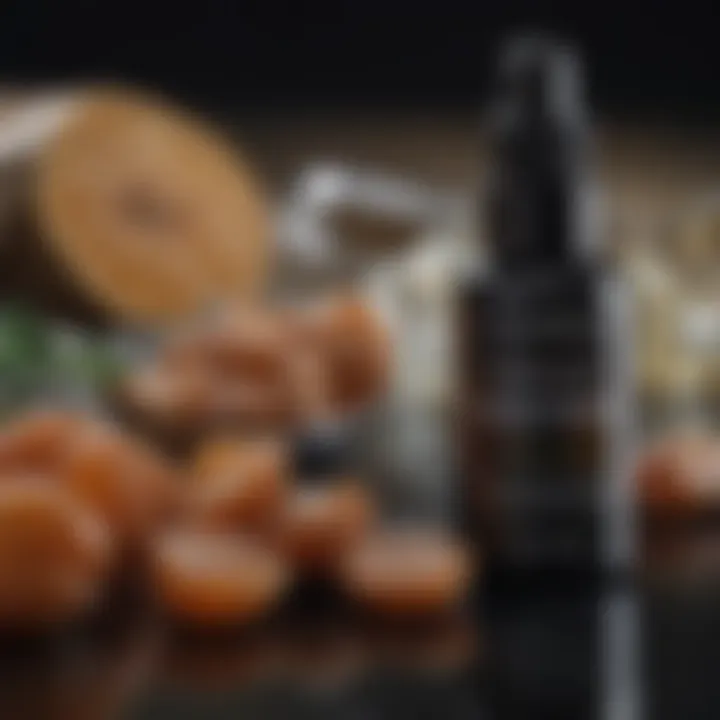 An array of natural ingredients used in skin serums for dark spots