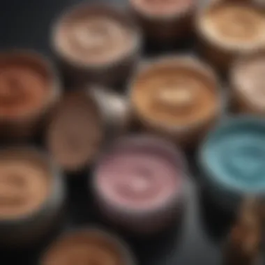 Close-up of body shimmer products for deeper skin tones