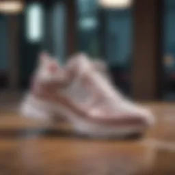 Stylish chunky tennis shoes on display