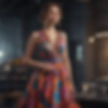 Colorful dress paired with sophisticated accessories for a professional look