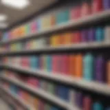 A selection of colorful shampoo bottles on a store shelf