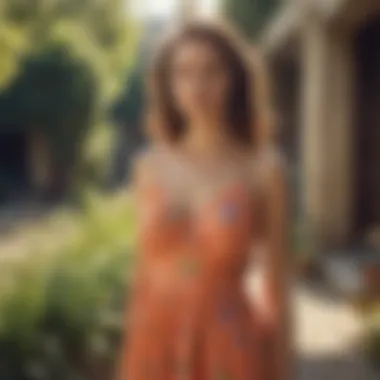 Colorful sundress in a sunny outdoor setting