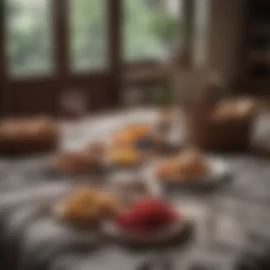 An elegant indoor picnic set up with a blanket, wine, and gourmet snacks, perfect for intimate moments.
