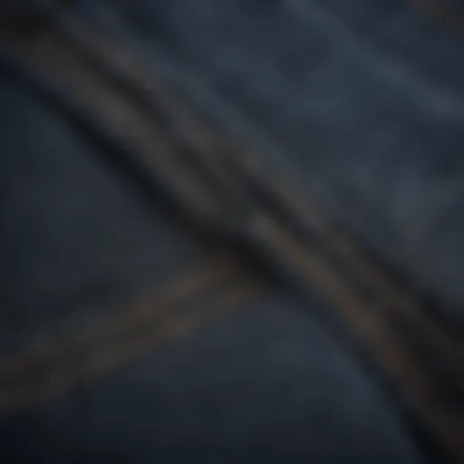 A close-up view of the unique stitching and fabric texture of Levi Signature Plus Size Jeans.