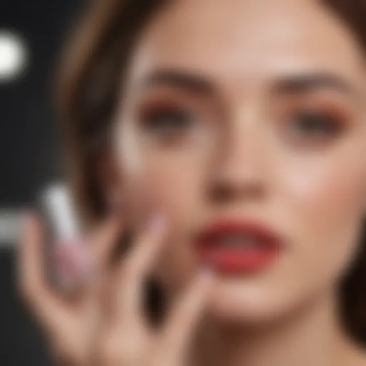 A satisfied user applying nail polish from a kit, highlighting the ease of use.