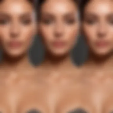 Visual comparison of self tanning application techniques on skin samples