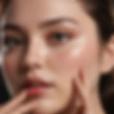 A close-up of a person applying K-Beauty skincare product with focus on texture.