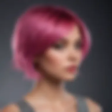 Bold pink ombre hairstyle with a trendy cut