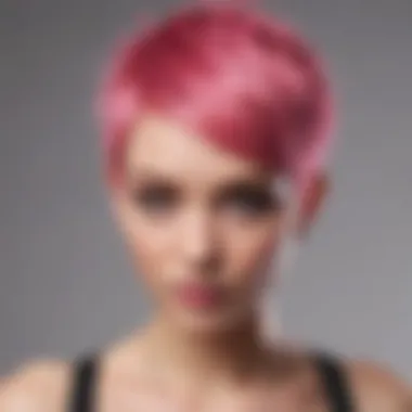 A striking punk-inspired pink pixie cut