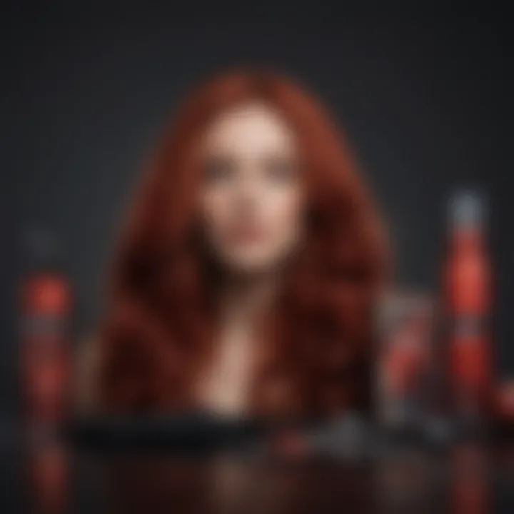 Tools and products for dyeing dark hair red