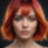 A vibrant hair color transformation showcasing semi-permanent dye.