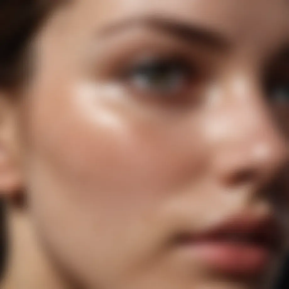 Close-up view of healthy skin post-peeling