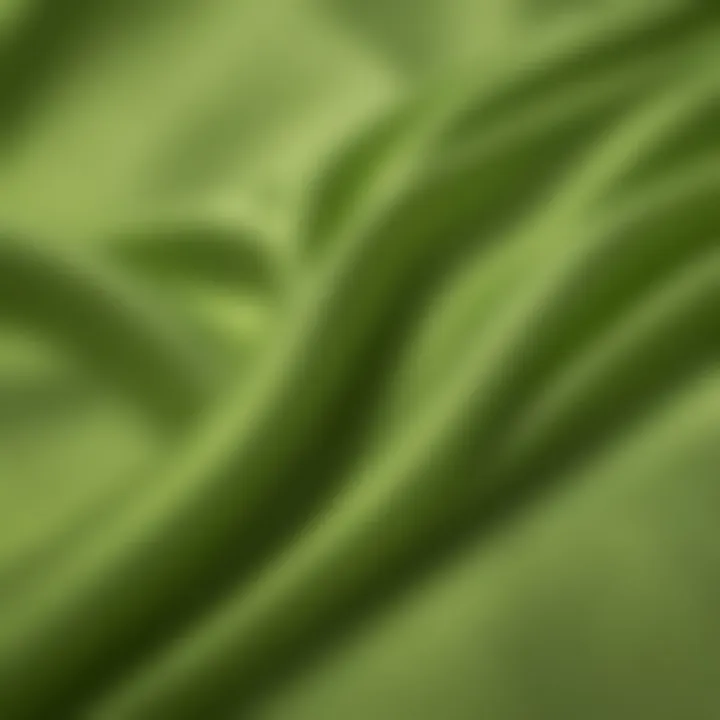 Close-up of vibrant lime green fabric showcasing texture