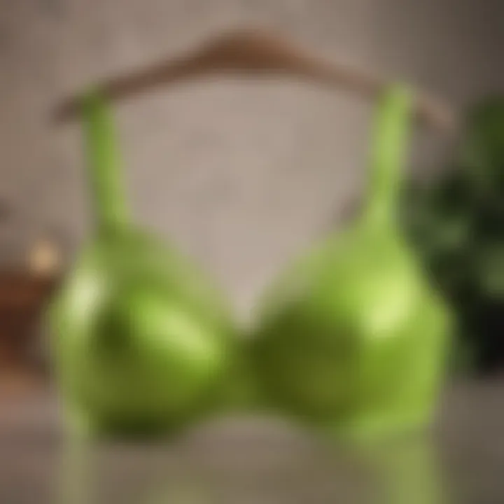 Stylish lime green lingerie set displayed elegantly