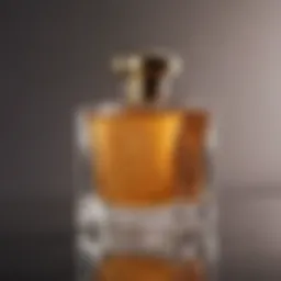 A close-up of a luxurious replica unisex perfume bottle with intricate design.