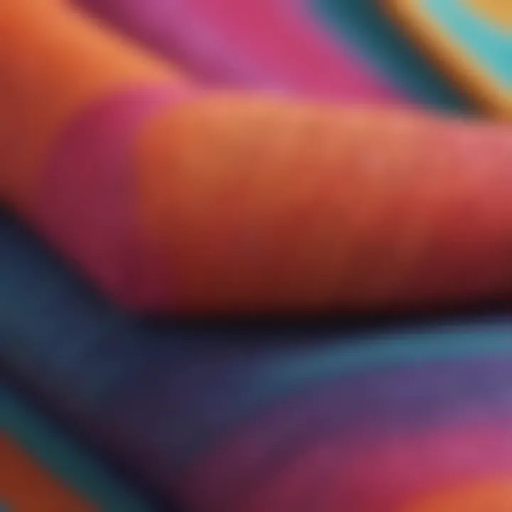 Close-up of premium swimsuit fabric with vibrant colors