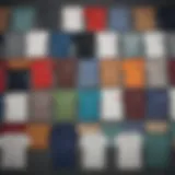 A beautifully arranged collection of short sleeve t-shirts in various colors and styles.