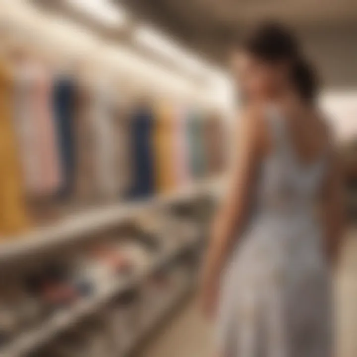 A shopper browsing through an online store featuring sundresses