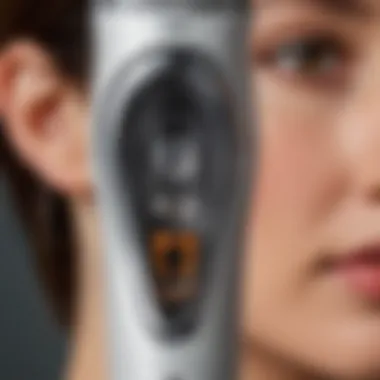 Close-up of an epilator head showcasing its precision tools