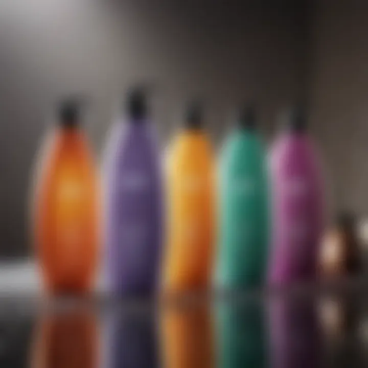 An assortment of shampoos catering to different hair types