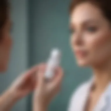 Dermatologist Consultation on Skincare A dermatologist consulting with a client about skincare choices.