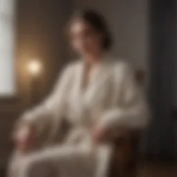 Cozy long heavy cardigan draped over a chair