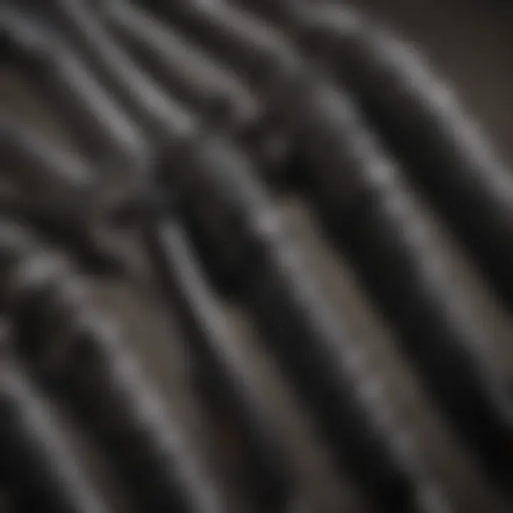Close-up of a three barrel curling iron showcasing its barrels