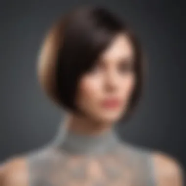 A stylish bob haircut on a model showcasing elegance and sophistication