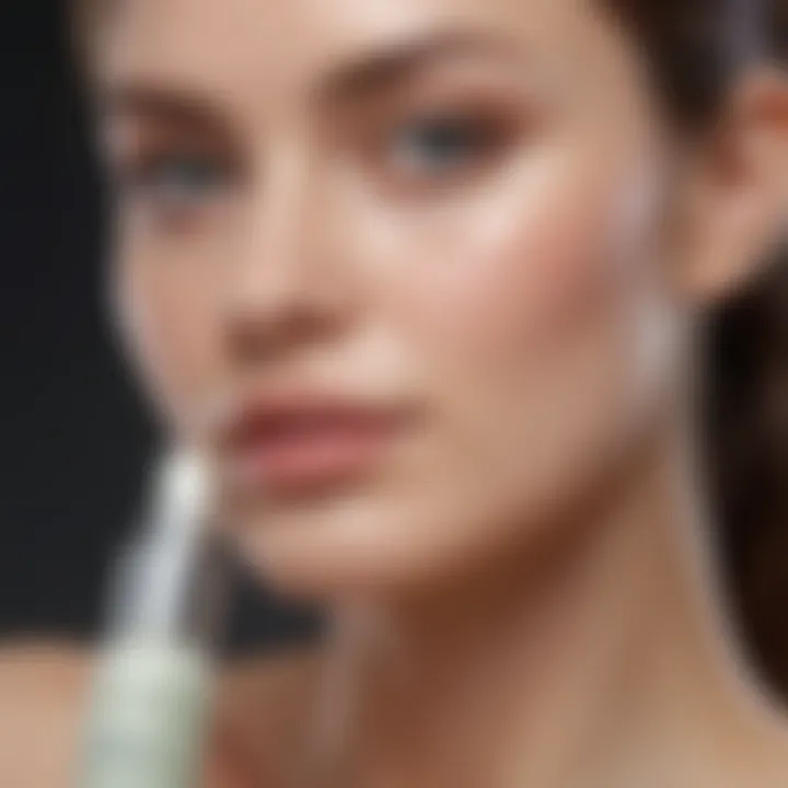 A close-up of a bottle of moisturizer that hydrates acne-prone skin