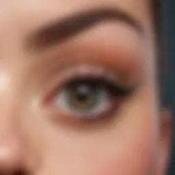 Close-up of mascara wand showcasing bristles that define lashes