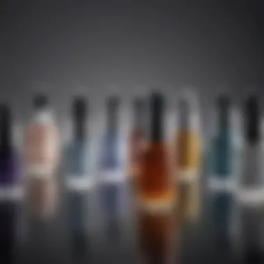 A selection of facial serums arranged aesthetically