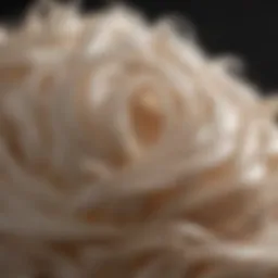 Close-up of hair clean cream texture