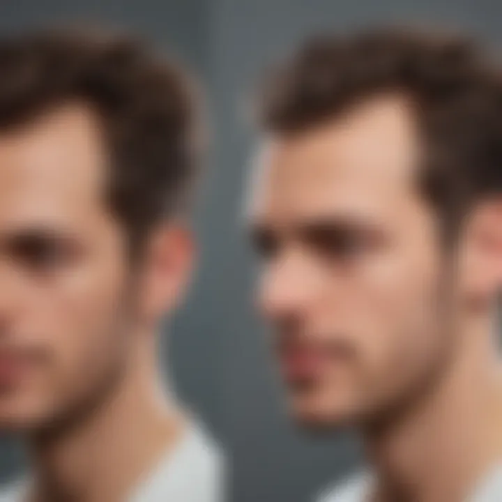 Before and after hair restoration treatment