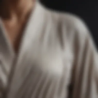 Close-up of the fabric texture of Hatch maternity robe