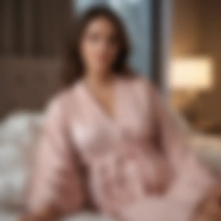 Luxurious Hatch maternity robe in serene setting