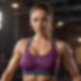 Dynamic woman engaging in high-intensity workout showcasing sports bra